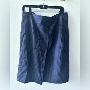 Brooks Brothers Dark Blue Pinstripe Pencil Skirt (Size 14)